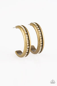 Paparazzi 5th Avenue Fashionista - Brass Hoop Earrings - Avastrinkets LLC