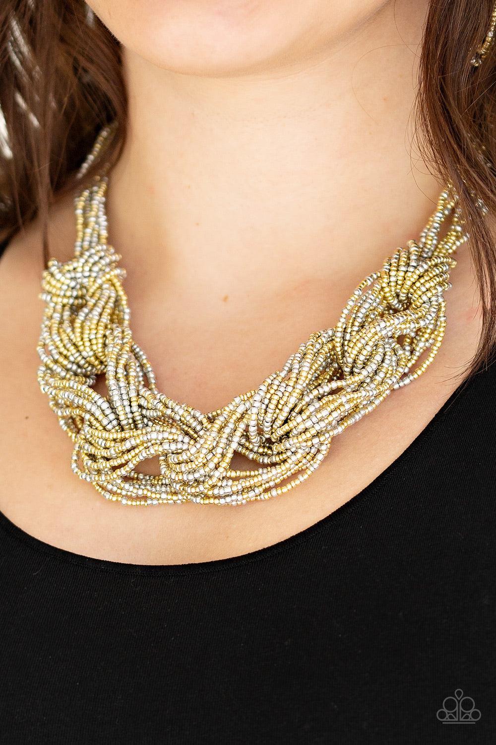 Paparazzi City Catwalk - Gold Seedbead Necklace