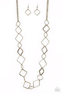 Paparazzi Backed Into A Corner - Brass Necklaces