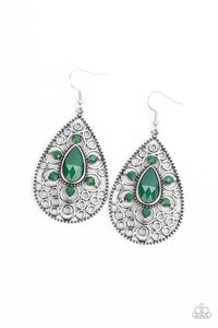 Paparazzi Modern Garden - Green Earrings - Avastrinkets LLC