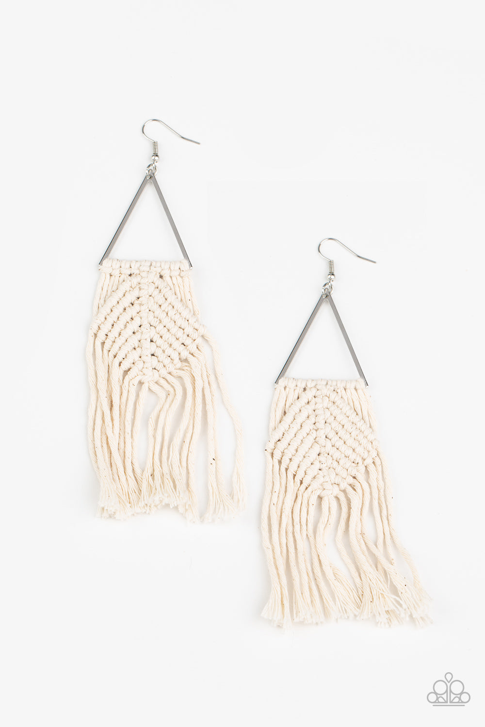 Paparazzi Macrame Jungle - White Earring