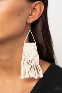 Paparazzi Macrame Jungle - White Earring