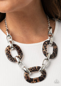 Paparazzi Sink Your Claws In - Brown Acrylic Necklace - Avastrinkets LLC