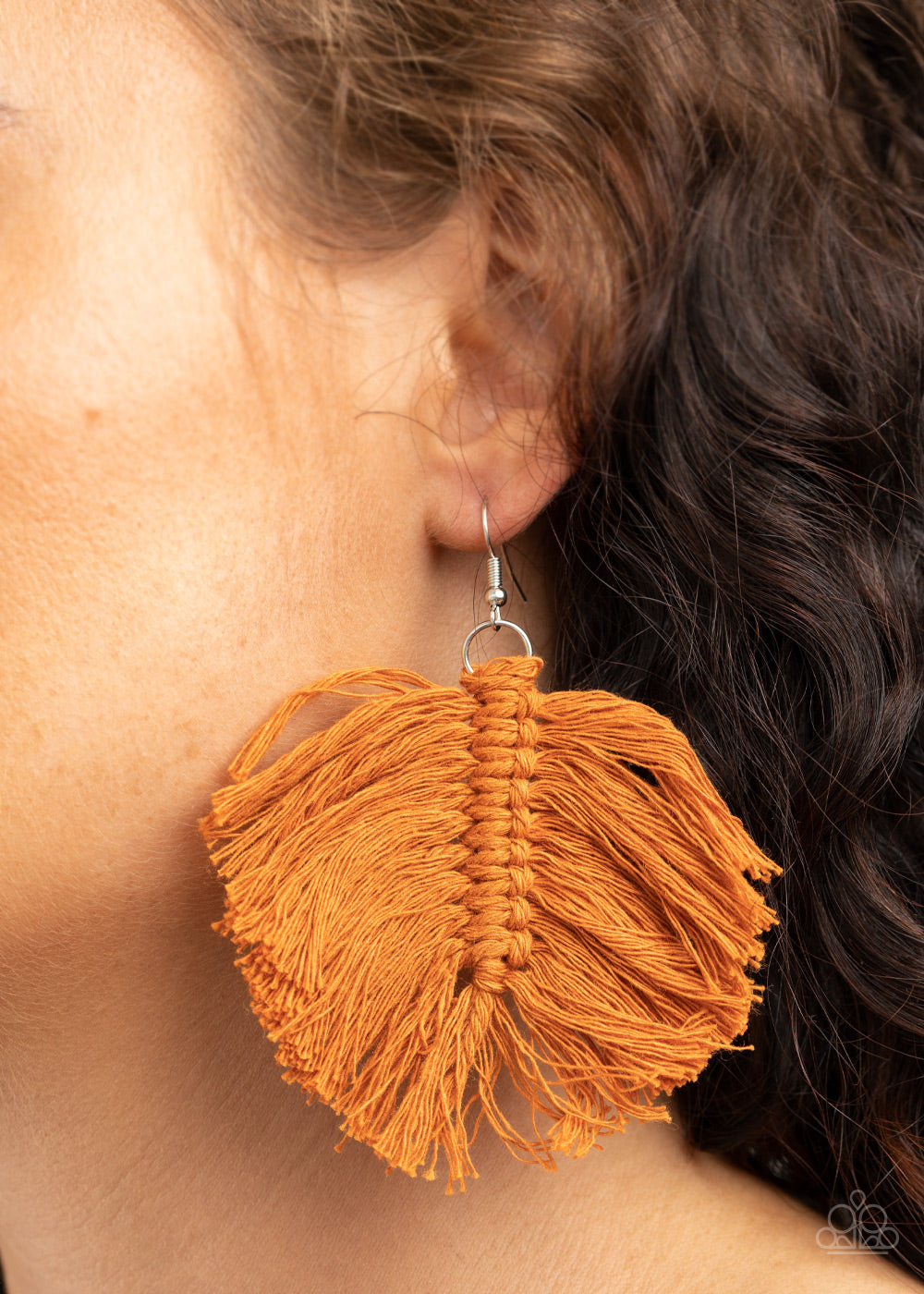 Paparazzi Macrame Mamba - Brown Earrings - Avastrinkets LLC