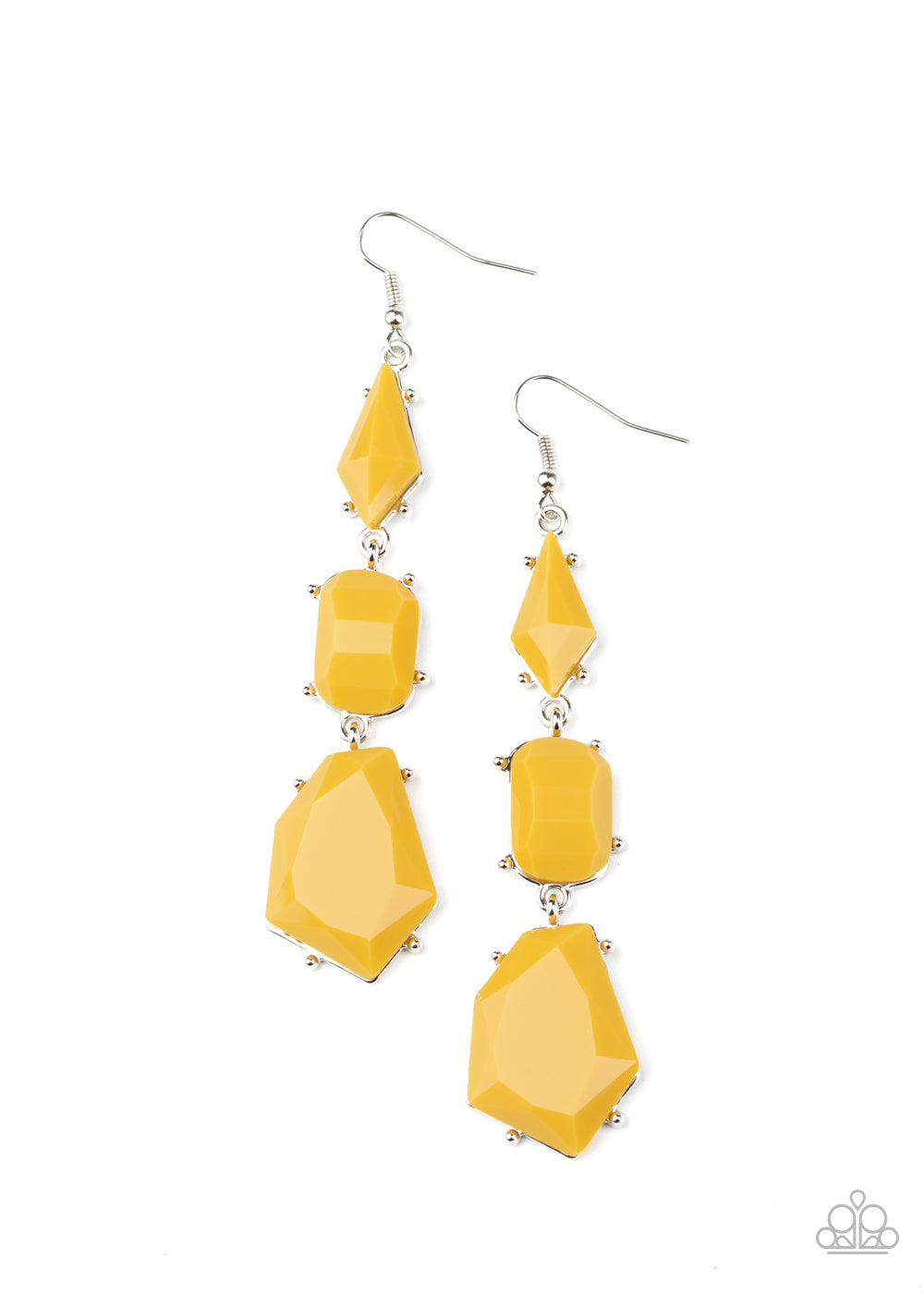 Paparazzi Geo Getaway - Yellow Earrings - Avastrinkets LLC