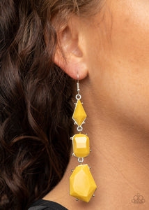 Paparazzi Geo Getaway - Yellow Earrings - Avastrinkets LLC