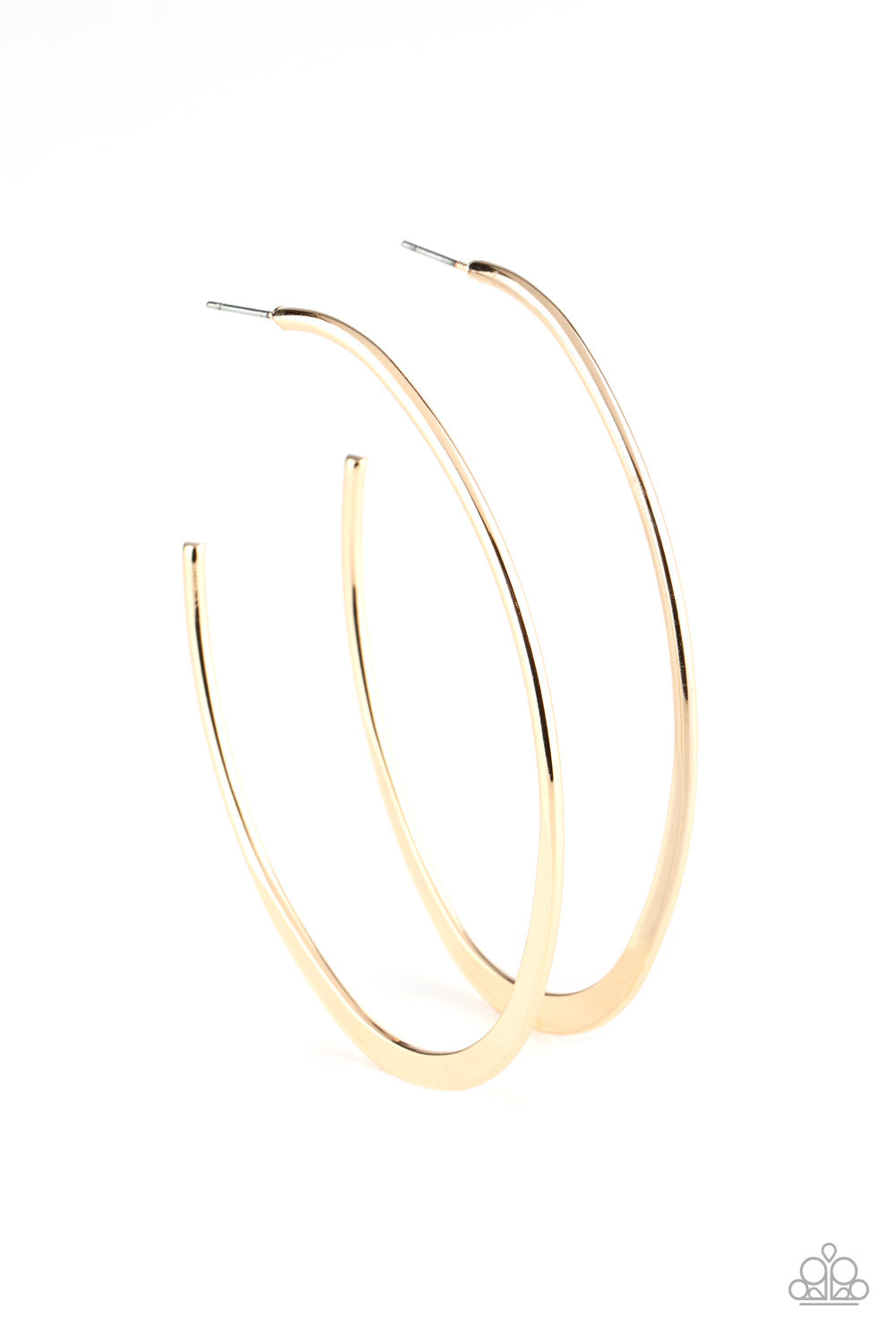 Paparazzi Flatlined - Gold Hoop Earrings - Avastrinkets LLC