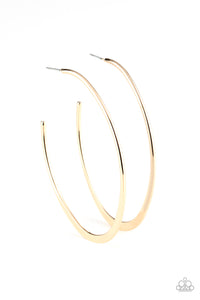 Paparazzi Flatlined - Gold Hoop Earrings - Avastrinkets LLC