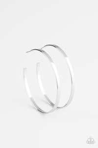 Paparazzi Lean Into The Curves - Silver Hoop Earrings - Avastrinkets LLC