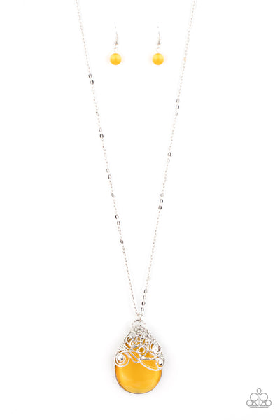 Paparazzi yellow deals moonstone necklace