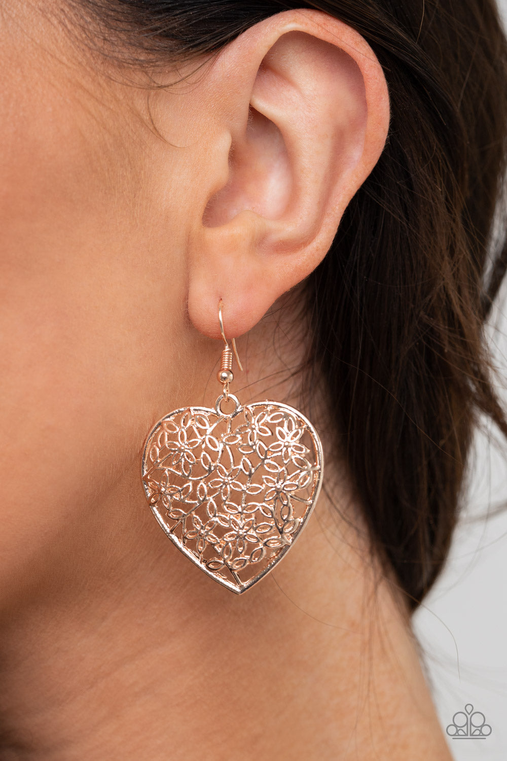 Paparazzi Let Your Heart Grow - Rose Gold Earrings - Avastrinkets LLC