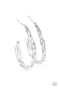 Paparazzi Twisted Tango - Silver Earrings - Avastrinkets LLC