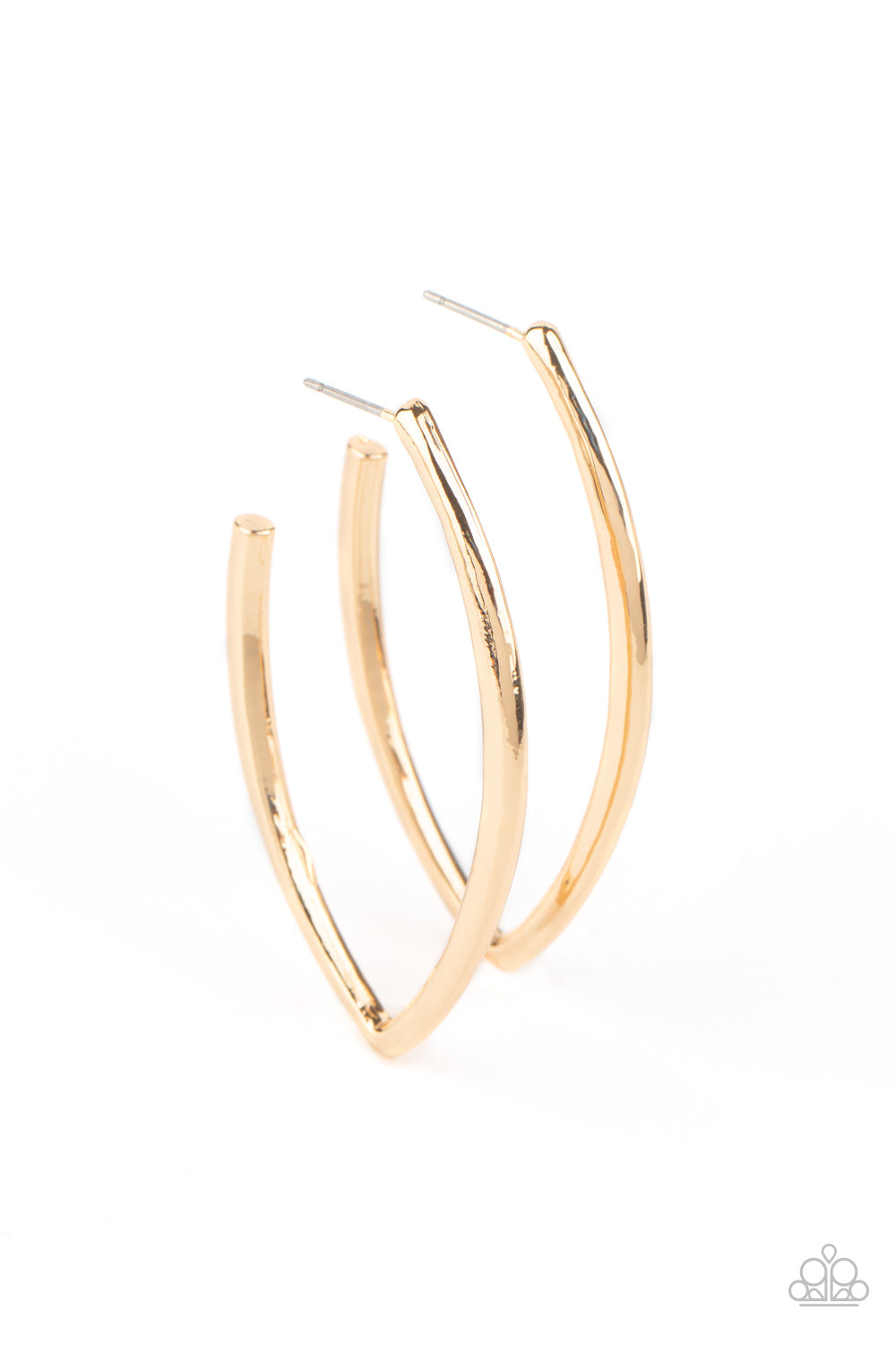 Paparazzi Point-Blank Beautiful - Gold Hoop Earrings - Avastrinkets LLC