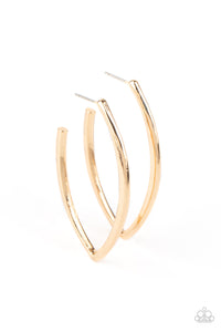 Paparazzi Point-Blank Beautiful - Gold Hoop Earrings - Avastrinkets LLC