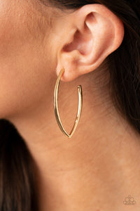 Paparazzi Point-Blank Beautiful - Gold Hoop Earrings - Avastrinkets LLC