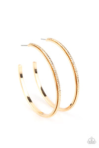 Paparazzi Sultry Shimmer - Gold Earrings Hoops - Avastrinkets LLC