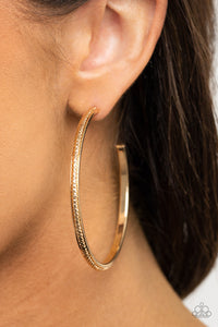 Paparazzi Sultry Shimmer - Gold Earrings Hoops - Avastrinkets LLC