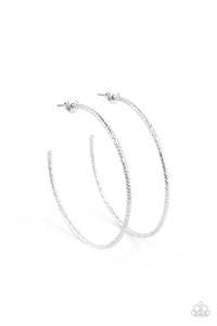 Paparazzi Inclined To Entwine - Silver Hoop Earrings - Avastrinkets LLC