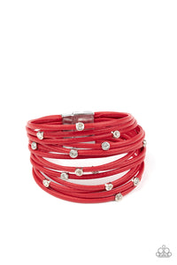 Paparazzi Fearlessly Layered - Red Barcelet