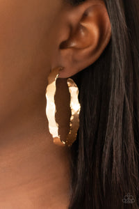 Paparazzi Exhilarated Edge - Gold Hoop Earring