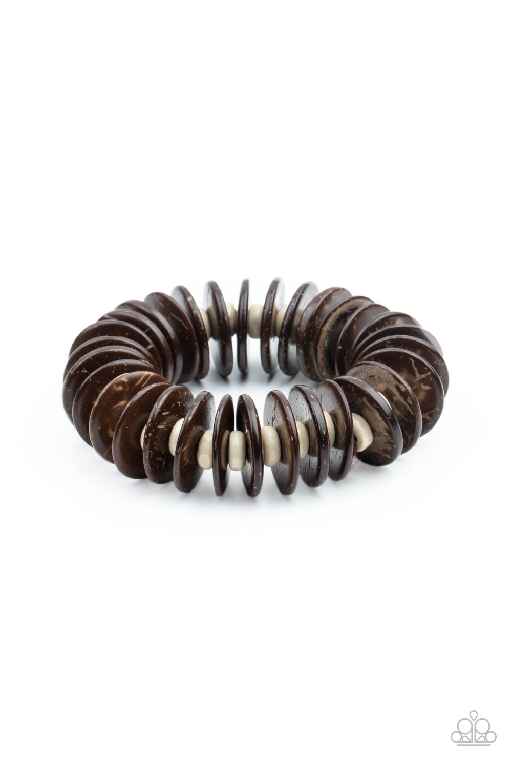 Paparazzi Caribbean Reefs - Brown Wood Bracelet