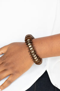 Paparazzi Caribbean Reefs - Brown Wood Bracelet