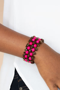 Paparazzi Tahiti Tourist - Pink Wood Bracelet