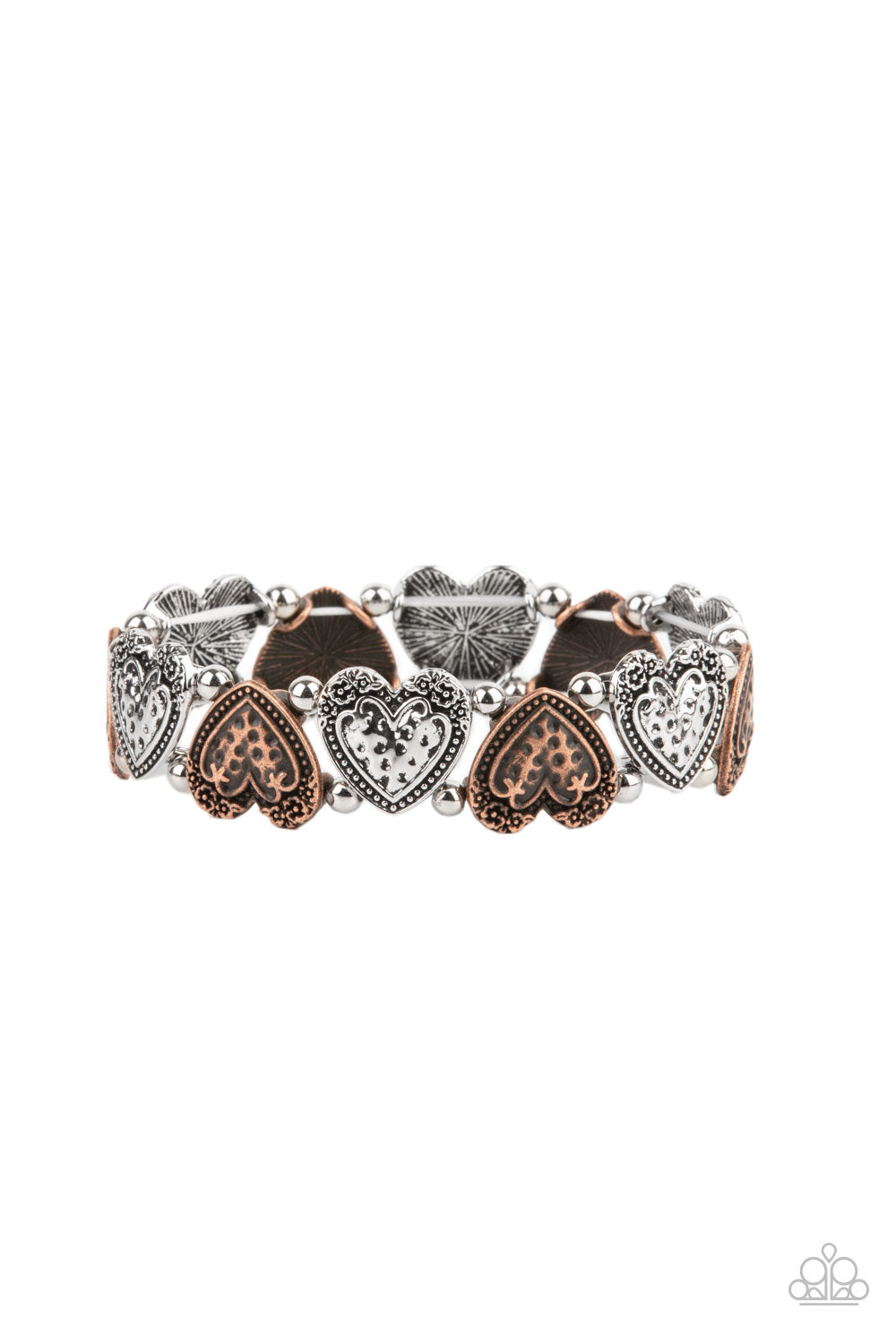 Paparazzi Rustic Heartthrob - Multi Heart Bracelet