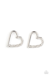 Paparazzi Cupid, Who? - Silver Heart Earrings